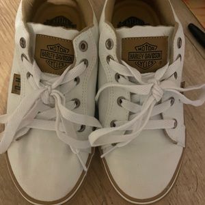 HARLEY DAVIDSON WHITE SNEAKERS Sz 6 LIKE NEW! Worn few hours once!